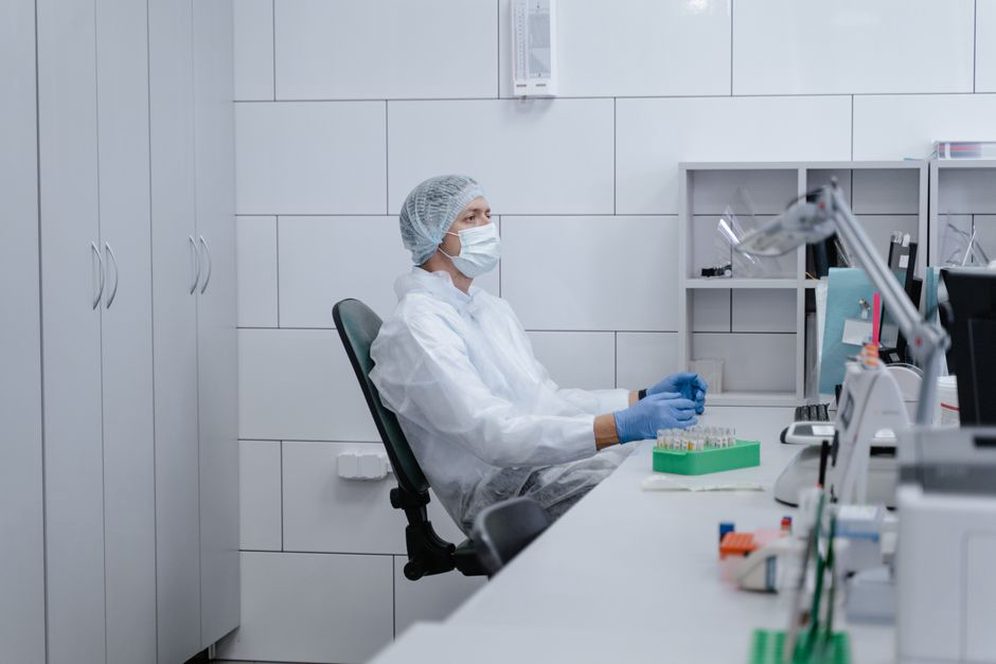 Technician verifying a controlled restoration process