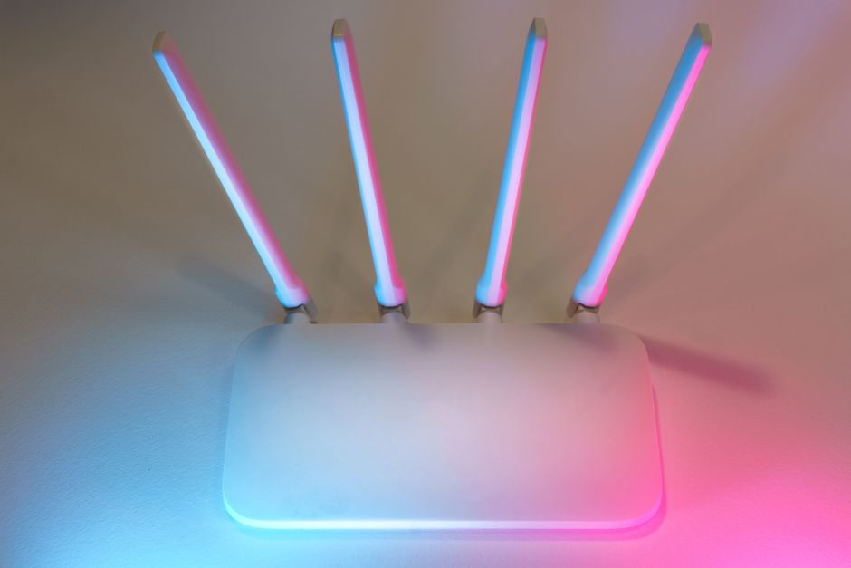 Locked workstation beside a securely configured router